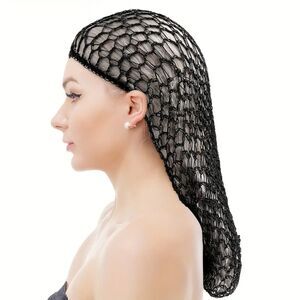 Crochet Hair Net Snood Bun Keeper – Breathable Mesh Hairnet Sleep Cap for Women